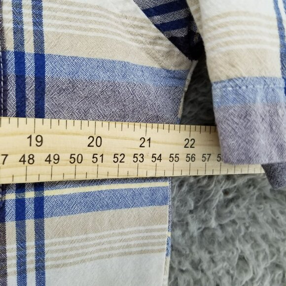 Wrangler Shirt Mens Large Blue Plaid Vintage Lightweight Pearl Snap - Picture 5 of 9